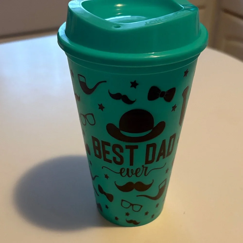 Best Dad Ever Party Cup - Teal plastic